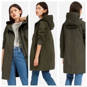 Everlane ReNew Anorak Coat in Dark Green M